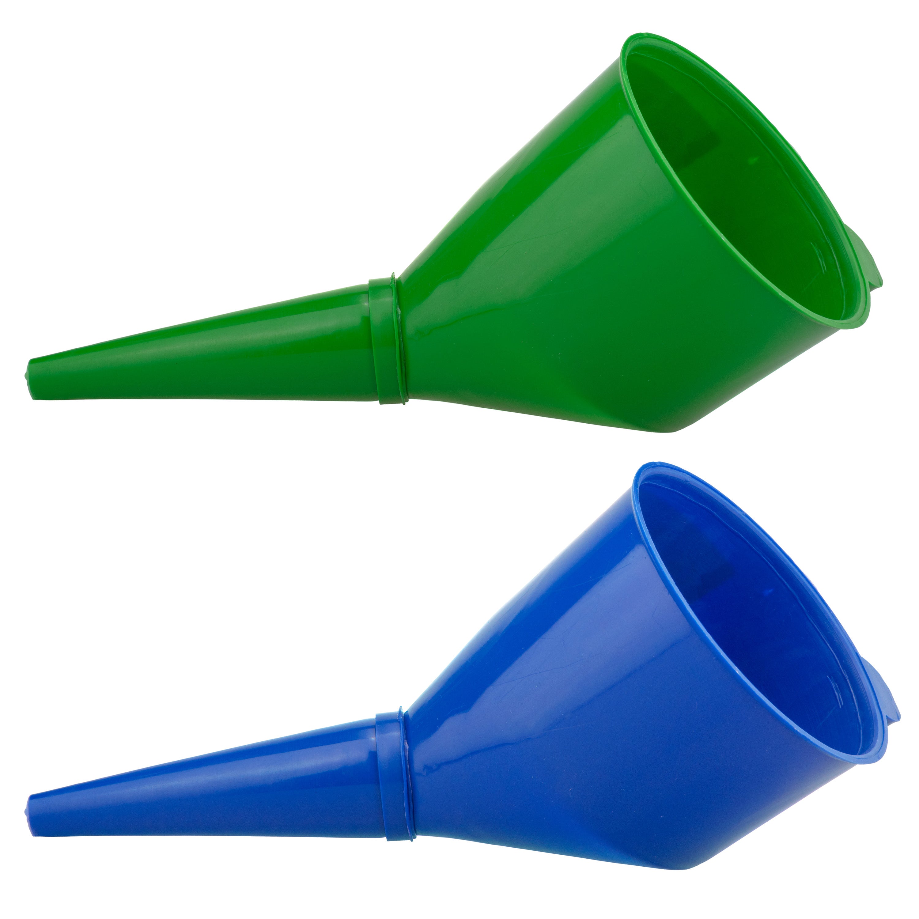 Angled Car Fuel Funnels with Filter (Green and Blue) for DIY Workshop Accessory