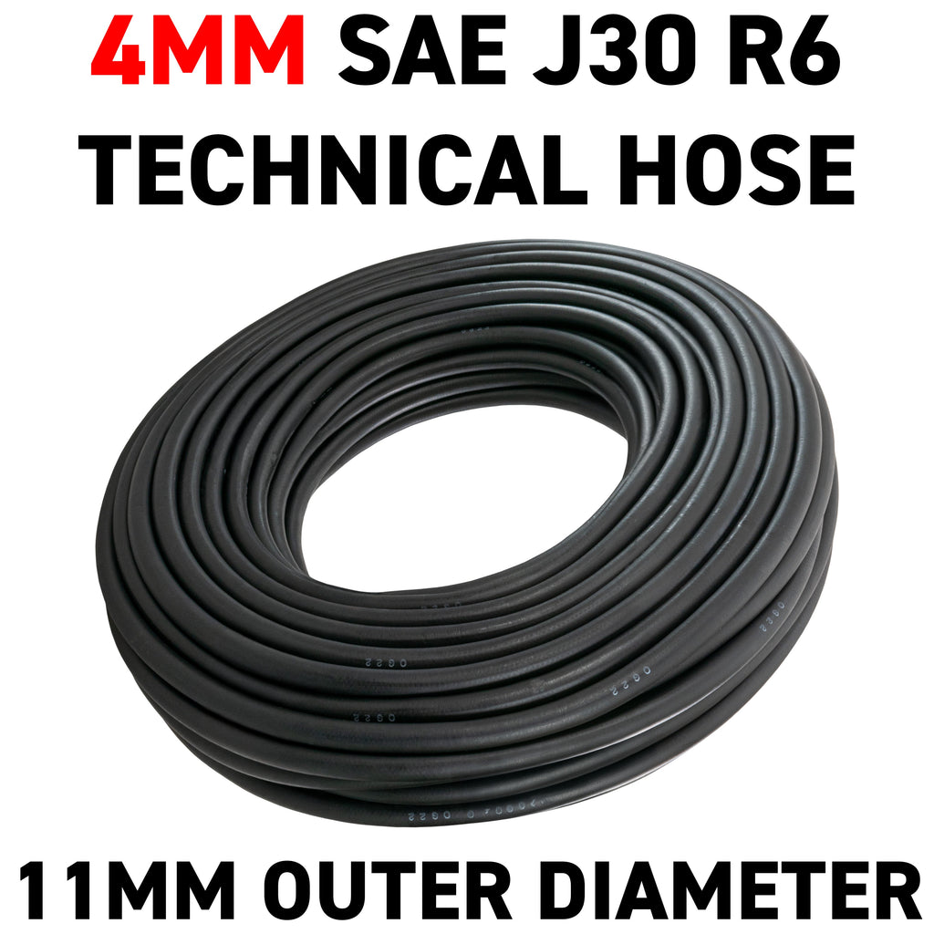 4mm Braided Rubber Fuel Hose, SAE J30 R6