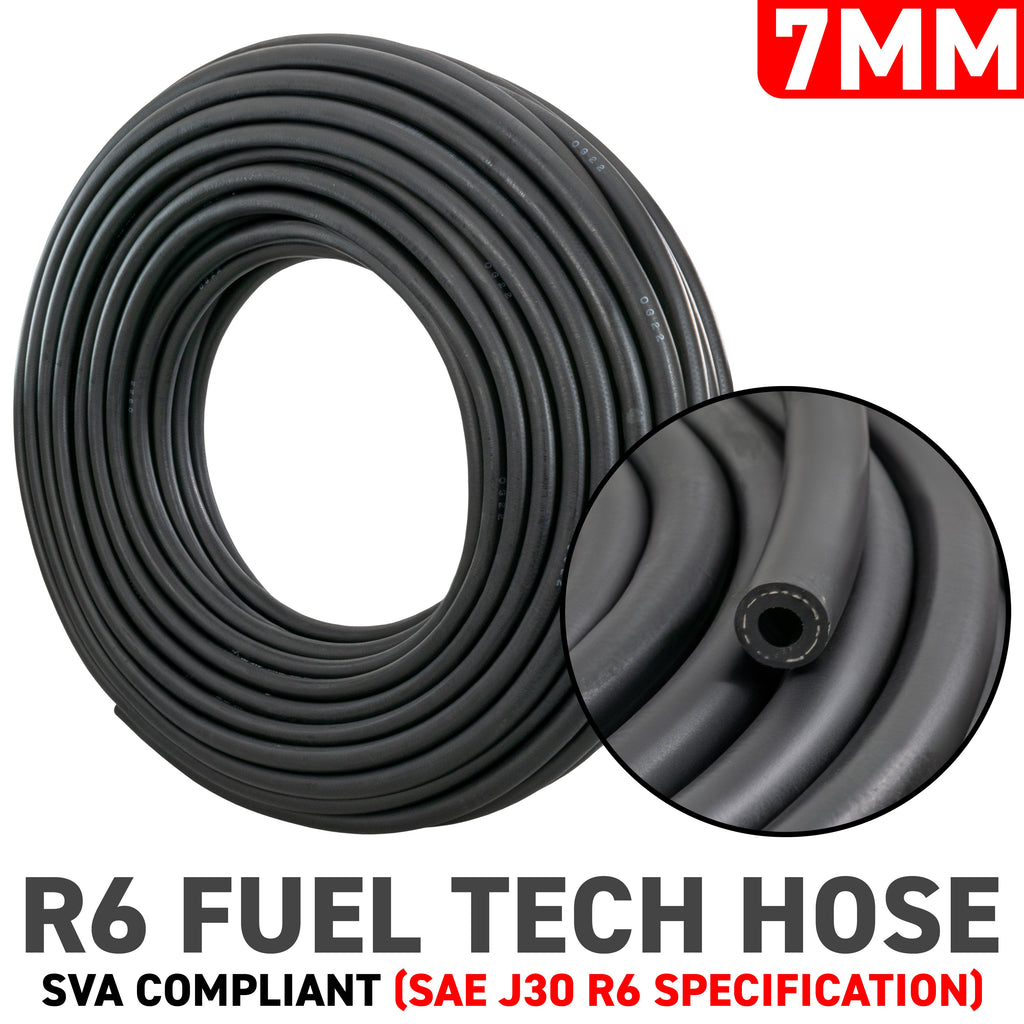 7mm Braided Rubber Fuel Hose, SAE J30 R6